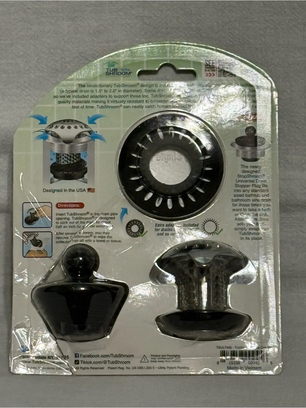 TubShroom Ultra Stainless Steel Platinum Bundle Revolutionary Drain Protector